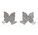 Brinco de borboleta em prata com ródio e zircônias - Imagem 3