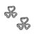 Brinco trevo de prata com ródio e zircônias - Imagem 2