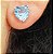 Brinco coração de prata com ródio e topázio azul - Imagem 2