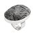Anel em prata com pedra oval de cristal rutilado cabochão - Imagem 1