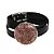 Bracelete de couro com ametista redonda bruta - Imagem 1