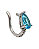 Piercing de Gancho em Prata com Zircônia Azul em Gota - Imagem 1