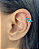 Piercing de Gancho em Prata com Zircônia Azul em Gota - Imagem 3