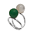 Anel em prata com ágata verde e branca - Imagem 1