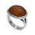 Anel de prata lei 925 com ágata laranja oval - Imagem 1
