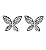Brinco modelo borboleta em prata 925 com zircônias - Imagem 1