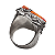 Anel em prata de lei 925 oxidada com coral laranja - Imagem 3