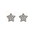 Brinco estrela em prata e banho de ródio com zircônias - Imagem 3