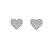 Brinco coração em prata e banho de ródio com zircônias - Imagem 3