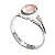 Anel solitário em prata 925 com quartzo rosa oval - Imagem 1