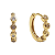 Brinco argola em prata e banho de ouro 18k com 4 zircônias - Imagem 2