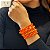 Pulseira 7 fios de coral laranja natural - Imagem 2
