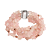 Pulseira 5 fios de pedra natural quartzo rosa - Imagem 1