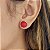 Brinco em prata 925 com coral 13mm - Imagem 2
