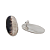 Brinco oval em prata de lei 925 com ágata preta natural - Imagem 3