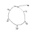 Pulseira de prata 925 com ródio e pingentes de estrelas - Imagem 1