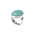 Anel de prata 925 com pedra calcedônia oval - Imagem 1