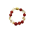 Pulseira 20cm de ágata vermelha e cristal - Imagem 1