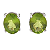 Brinco oval de prata 925 com peridoto natural - Imagem 1