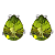 Brinco gota em prata 925 com peridoto natural - Imagem 1