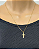Pingente de Cruz em Ouro Amarelo com as Pontas em Ouro Branco - Imagem 4