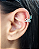 Piercing de Gancho com Formato de Cobra em Prata com Zircônia Azul em Gota - Imagem 3