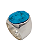 Anel de Prata com Turquesa Azul Natural - Imagem 1