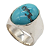 Anel em Prata com Turquesa Oval - Imagem 1