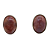Brinco em Prata com Jaspe Rosa Oval - Imagem 1