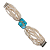 Pulseira de Fios de Pérola com Turquesa - Imagem 3
