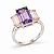Anel em Prata 925 com Ametista e Quartzo Rosa (6819) - Imagem 1