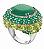 Anel em Prata com Ágata Verde, Peridoto e Aventurina - Imagem 1