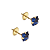 Brinco Baby Ouro 18k com Zircônia Azul quadrada - Imagem 1