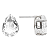 Brinco de Prata 925 com gota de Cristal - Imagem 2