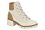 Coturno Moleca Tratorado Cano Baixo Feminino Cor Off White - Imagem 1