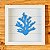 Quadro Náutico Fundo Branco com Coral Azul - Imagem 1
