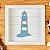 Quadro Náutico Fundo Branco com Farol Azul - Imagem 1