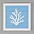 Quadro Náutico Fundo Azul com Coral Branco - Imagem 1