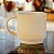 Caneca Retrô Lines Bege 350 ml - Imagem 1