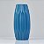 Vaso Azul Com Textura De Dobra em Cerâmica - Imagem 1