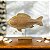 Enfeite Peixe no Pedestal em Madeira 25x30x5,5 cm - Imagem 1