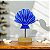 Enfeite Concha Azul no Pedestal em Madeira 18x12x5,5 cm - Imagem 1