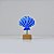 Enfeite Concha Azul no Pedestal em Madeira 13x9x5,5 cm - Imagem 1