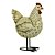 Enfeite Galinha Branco com Pé de Ferro em Resina - Imagem 1