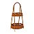 Cesto 2 Andares Marrom em Rattan Artificial - Imagem 2