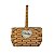 Cesta Trançada Bege Coração em Rattan Artificial - Imagem 2