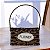 Cesta Quadrada Flower Marrom em Rattan Artificial - Imagem 1