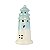 Porta Velas Farol Médio Azul e Branco em Cerâmica - Imagem 2
