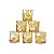 Jogo com 6 Copos de Vidro Ondulado Dourado 250ml - Imagem 2