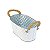 Vaso Branco Oval Losango M em Metal - Imagem 3